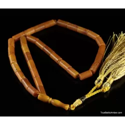 Islamic 33 CYLINDER Baltic amber prayer ANTIQUE beads
