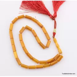 Islamic 33 CYLINDER Baltic amber prayer ANTIQUE beads
