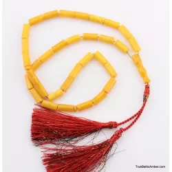 Islamic 33 CYLINDER Baltic amber prayer ANTIQUE beads