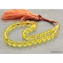 Islamic Honey 33 Baltic amber Prayer ROUND beads