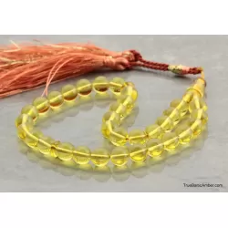 Islamic Honey 33 Baltic amber Prayer ROUND beads