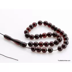 Islamic 33 Prayer ROUND Baltic amber beads rosary