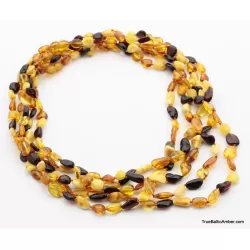 5 Multi BEANS Baltic amber adult wholesale necklaces 21in