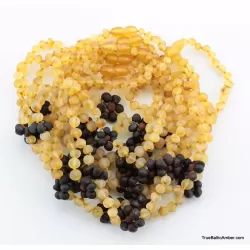 10 Raw Flower BAROQUE Baby teething Baltic amber necklaces