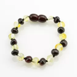 Multi BAROQUE Baby teething Baltic amber bracelet