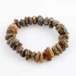 Dark stones Baltic amber elastic bracelet 7in
