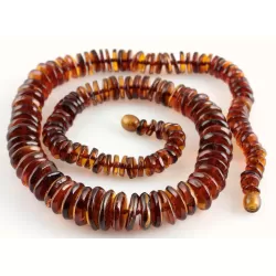 Cognac Buttons Baltic amber necklace 22in