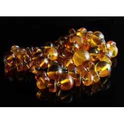 Vintage Composition beads Baltic amber necklace 28in