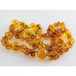 Vintage Composition beads Baltic amber necklace 28in