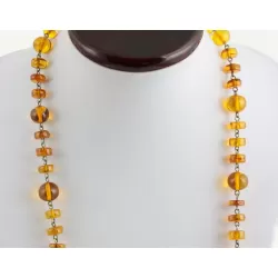 Vintage Composition beads Baltic amber necklace 28in