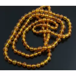 Vintage Round beads Baltic amber long necklace 45in