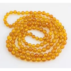 Vintage Round beads Baltic amber long necklace 45in