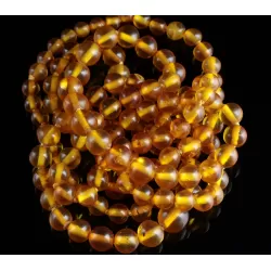Vintage Round beads Baltic amber long necklace 45in