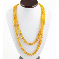 Vintage Round beads Baltic amber long necklace 45in