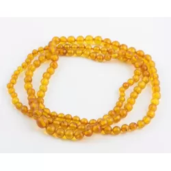 Vintage Round beads Baltic amber long necklace 45in
