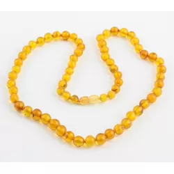 Vintage Round beads Baltic amber necklace 22in