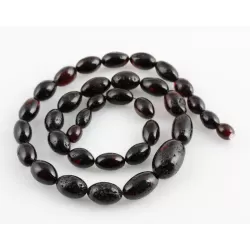 Cherry Olive beads Baltic amber necklace 20in