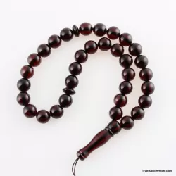 Islamic 33 Prayer ROUND Baltic amber beads rosary