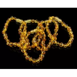 Honey BAROQUE beads Baltic amber bracelet 7in