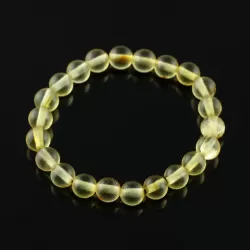 Lemon ROUND beads Baltic amber stretchy teething bracelet