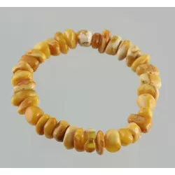 Egg Yolk nuggets Baltic amber stretch bracelet 7in