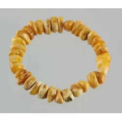 Egg Yolk nuggets Baltic amber stretch bracelet 7in
