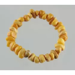 Egg Yolk nuggets Baltic amber stretch bracelet 7in