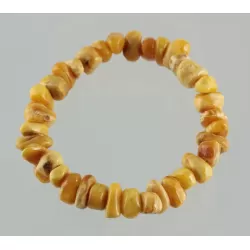 Egg Yolk nuggets Baltic amber stretch bracelet 7in