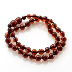 ROUND Baby teething Baltic amber necklace 13in