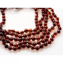 ROUND Baby teething Baltic amber necklace 13in