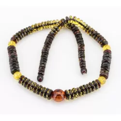 Faceted BUTTONS Baltic amber necklace 20in