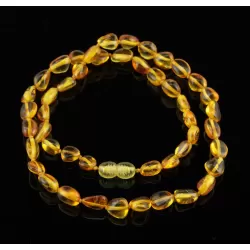 Lemon BEANS Baltic amber knotted necklace