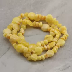 Composition Button beads Baltic amber necklace 21in