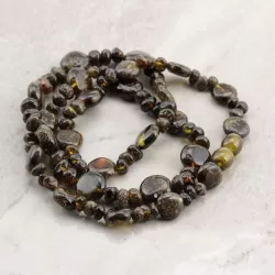 Composition Button beads Baltic amber necklace 21in