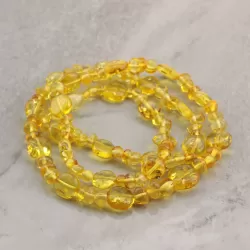 Composition Button beads Baltic amber necklace 21in