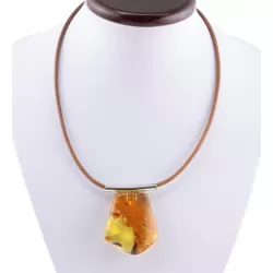 Large Amulet Baltic amber Silver Pendant 21g
