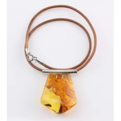 Large Amulet Baltic amber Silver Pendant 21g
