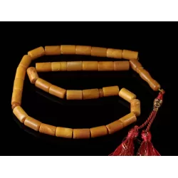Islamic 33 CYLINDER Baltic amber prayer ANTIQUE beads