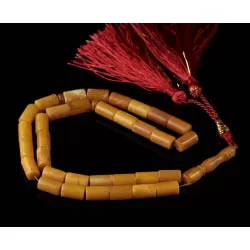 Islamic 33 CYLINDER Baltic amber prayer ANTIQUE beads