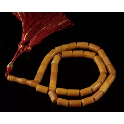 Islamic 33 CYLINDER Baltic amber prayer ANTIQUE beads