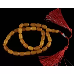 Islamic 33 BARREL Prayer BALTIC AMBER Beads Muslim Rosary