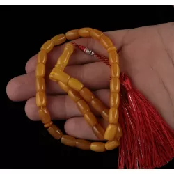 Islamic 33 BARREL Prayer BALTIC AMBER Beads Muslim Rosary