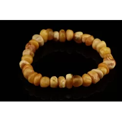 Egg Yolk nuggets Baltic amber stretch bracelet 8in