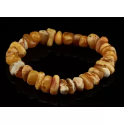 Egg Yolk nuggets Baltic amber stretch bracelet 7in