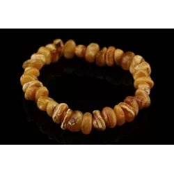 Egg Yolk nuggets Baltic amber stretch bracelet 8in