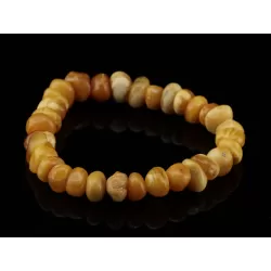 Egg Yolk nuggets Baltic amber stretch bracelet 8in