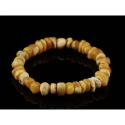 Egg Yolk nuggets Baltic amber stretch bracelet 8in