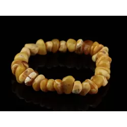 Egg Yolk nuggets Baltic amber stretch bracelet 8in