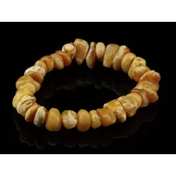 Egg Yolk nuggets Baltic amber stretch bracelet 8in
