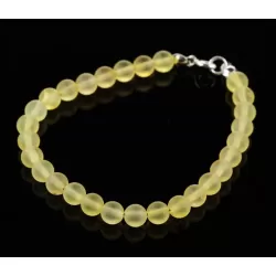 Lemon Raw ROUND beads Baltic amber bracelet